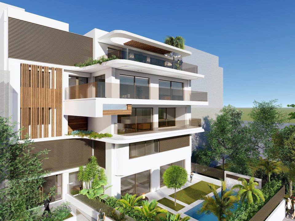 Νεόδμητη 4 όροφη πολυκατοικία 914 τ.μ. επί της οδού Ασκληπιού 8, στη Βούλα