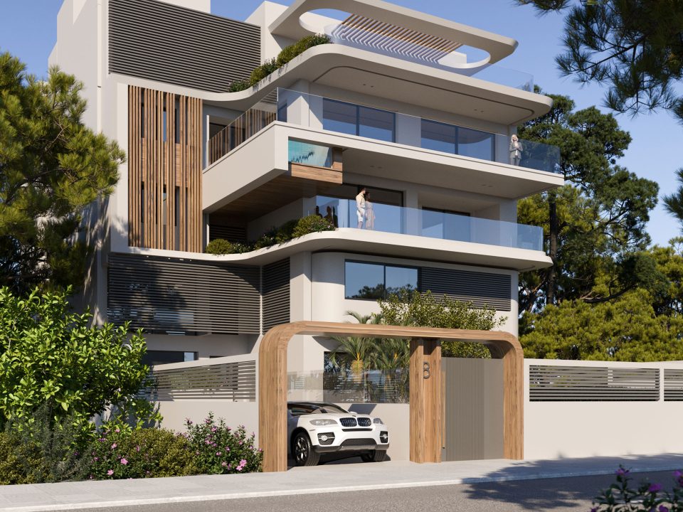 Υπερσύγχρονη τετραώροφη πολυκατοικία 914 τ.μ. υπό κατασκευή επί της οδού Ασκληπιού 8, στη Βούλα