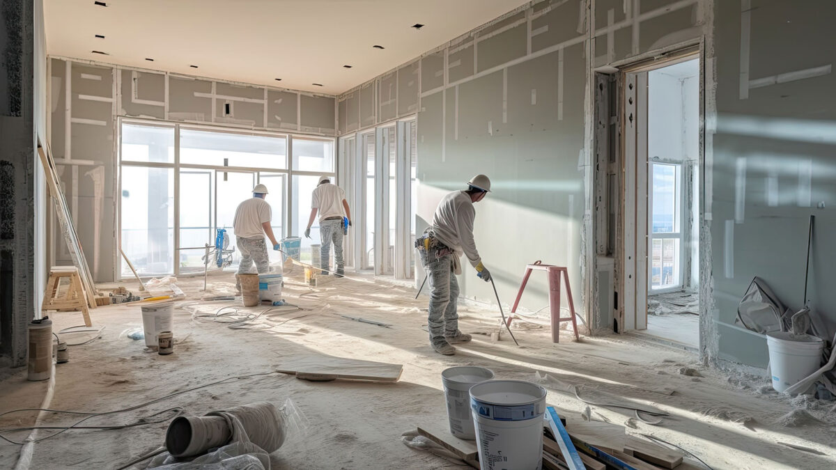 drywalling and dry building applied in new Florida Mall projects